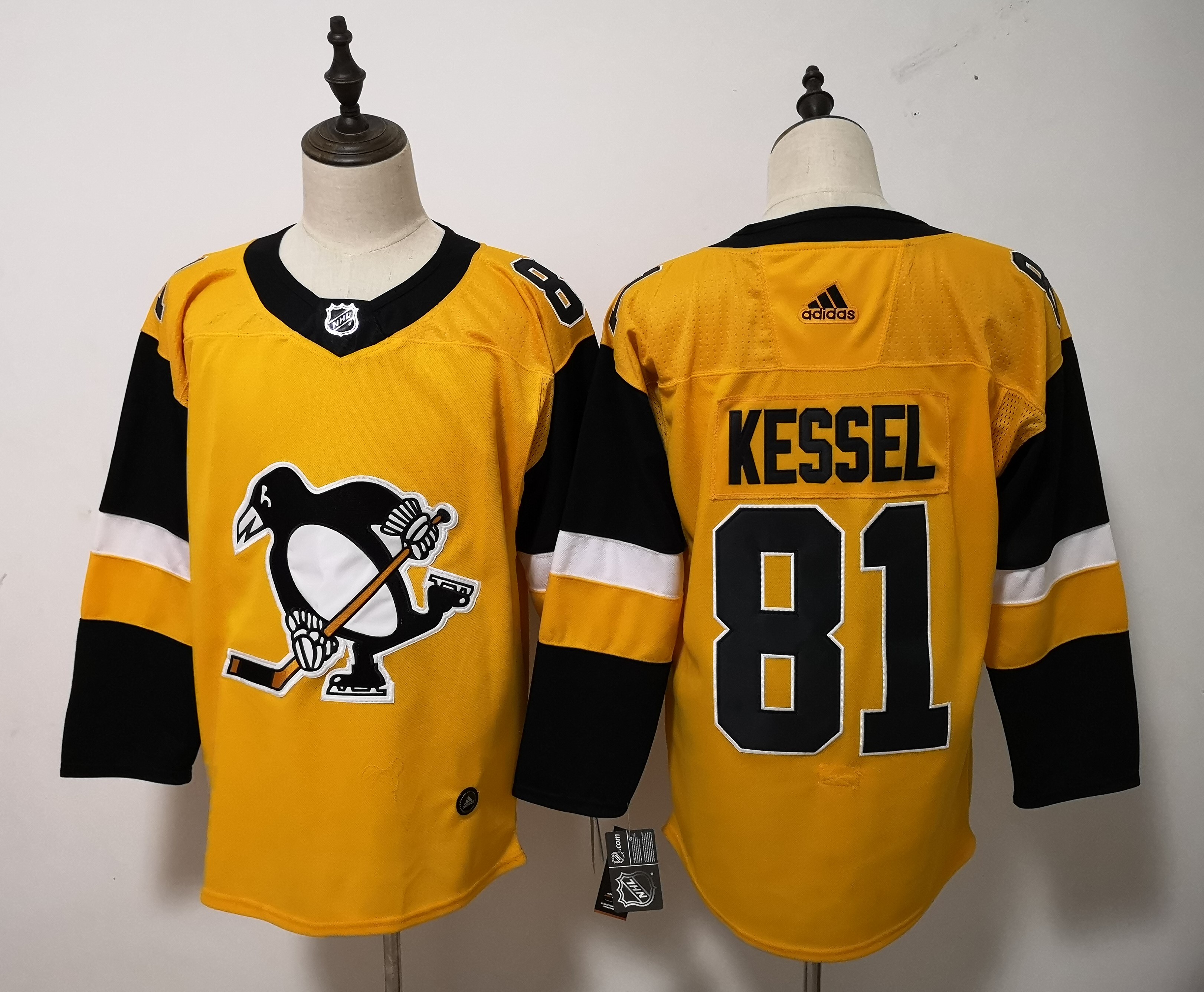 Adidas Men Pittsburgh Penguins #81 Phil Kessel Yellow Alternate Stitched NHL Jersey